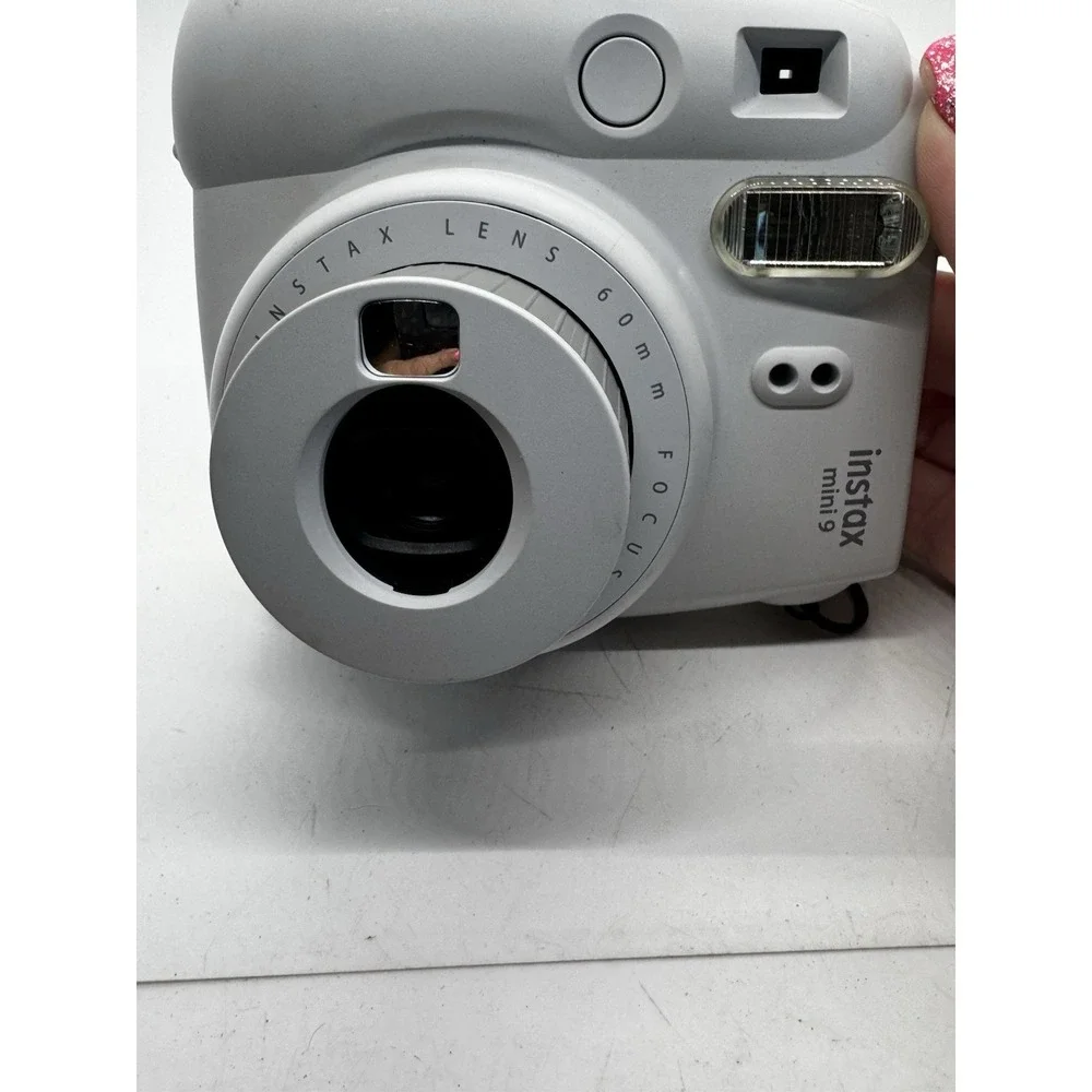 Fujifilm Instax Mini 9 Instant Camera Smoky White Tested Strap EUC A1